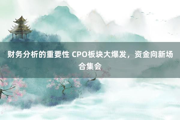 财务分析的重要性 CPO板块大爆发，资金向新场合集会