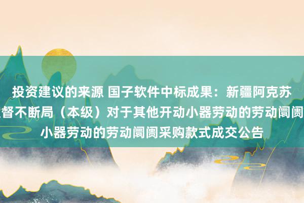 投资建议的来源 国子软件中标成果：新疆阿克苏地区乌什县阛阓监督不断局（本级）对于其他开动小器劳动的劳动阛阓采购款式成交公告