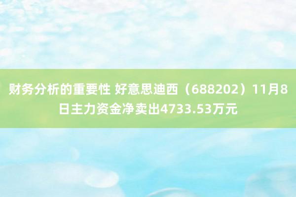 财务分析的重要性 好意思迪西（688202）11月8日主力资金净卖出4733.53万元