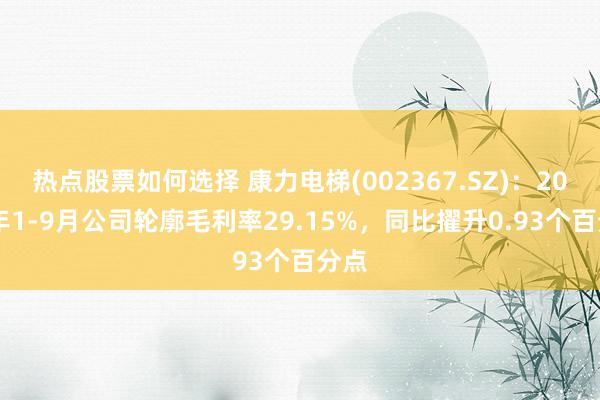 热点股票如何选择 康力电梯(002367.SZ)：2024年1-9月公司轮廓毛利率29.15%，同比擢升0.93个百分点