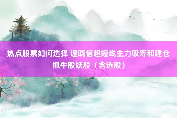 热点股票如何选择 邃晓信超短线主力吸筹和建仓抓牛股妖股（含选股）