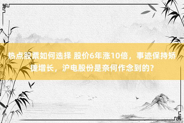 热点股票如何选择 股价6年涨10倍，事迹保持矫捷增长，沪电股份是奈何作念到的？