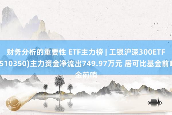 财务分析的重要性 ETF主力榜 | 工银沪深300ETF(510350)主力资金净流出749.97万元 居可比基金前哨