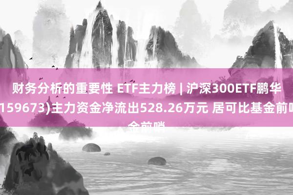 财务分析的重要性 ETF主力榜 | 沪深300ETF鹏华(159673)主力资金净流出528.26万元 居可比基金前哨