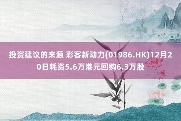 投资建议的来源 彩客新动力(01986.HK)12月20日耗资5.6万港元回购6.3万股