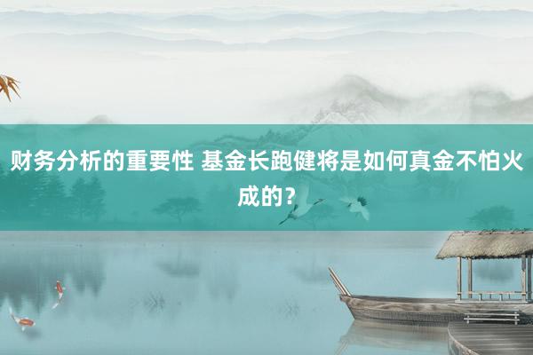 财务分析的重要性 基金长跑健将是如何真金不怕火成的？