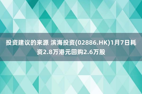 投资建议的来源 滨海投资(02886.HK)1月7日耗资2.8万港元回购2.6万股