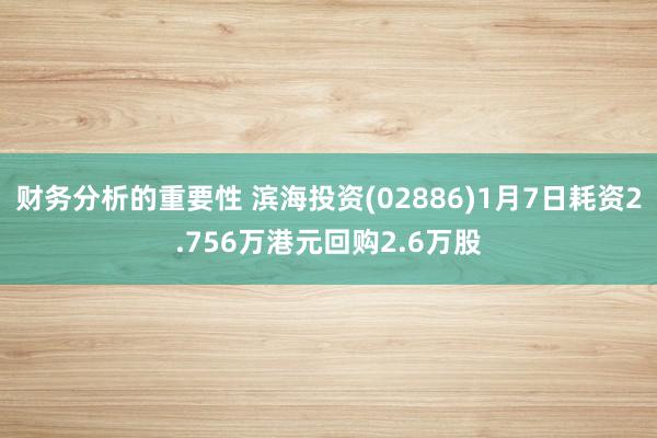 财务分析的重要性 滨海投资(02886)1月7日耗资2.756万港元回购2.6万股