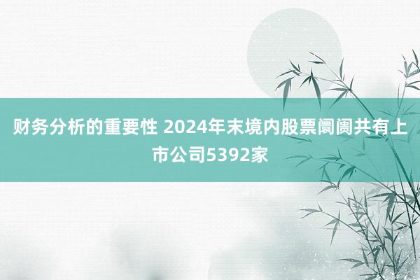 财务分析的重要性 2024年末境内股票阛阓共有上市公司5392家