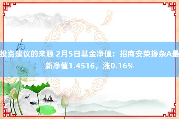 投资建议的来源 2月5日基金净值：招商安荣搀杂A最新净值1.4516，涨0.16%