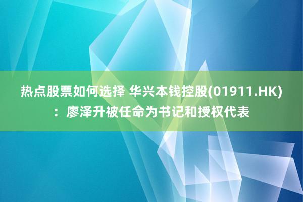 热点股票如何选择 华兴本钱控股(01911.HK)：廖泽升被任命为书记和授权代表