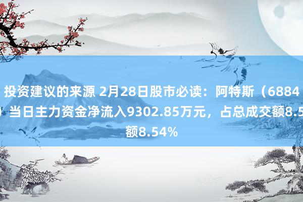 投资建议的来源 2月28日股市必读：阿特斯（688472）当日主力资金净流入9302.85万元，占总成交额8.54%