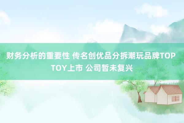 财务分析的重要性 传名创优品分拆潮玩品牌TOP TOY上市 公司暂未复兴