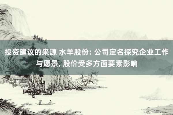 投资建议的来源 水羊股份: 公司定名探究企业工作与愿景, 股价受多方面要素影响